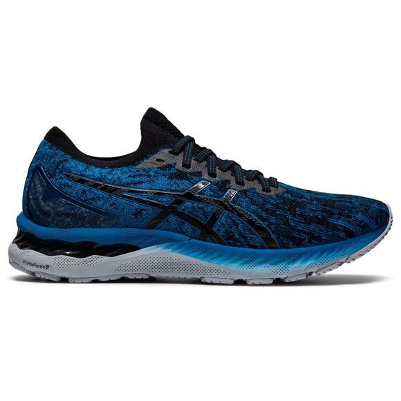 ASICS Men Gel Nimbus 23 Knit Running Shoes Reborn Blue/Black/Knit 9.5 M main image 7